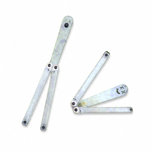 Transparent Butterfly Knife Uncut Training Knife Folding Knife Flinging Knife Plastic pc Smiley