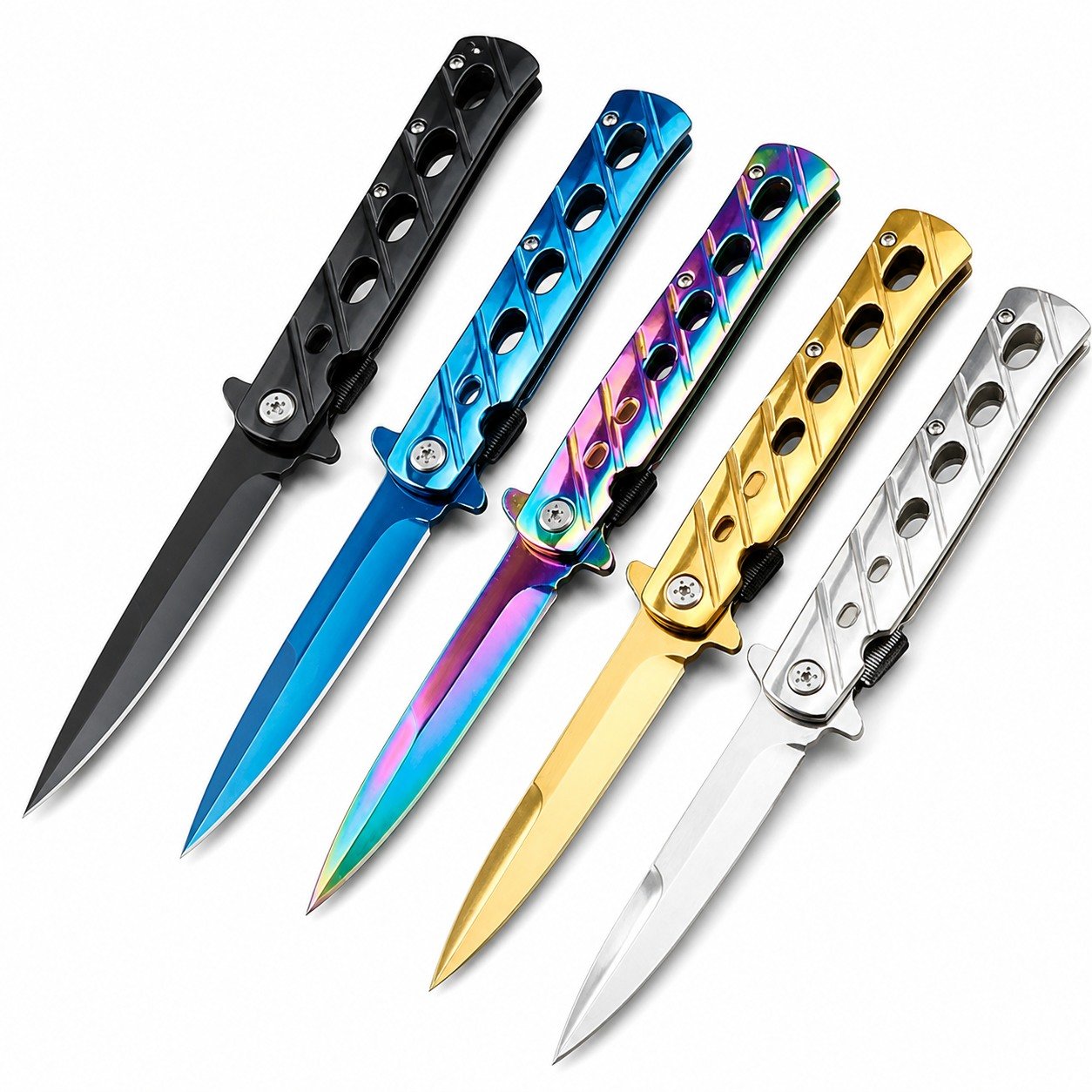 Outdoor Folding Stiletto Knife – Survival Flick Knife (Upgraded Version)
