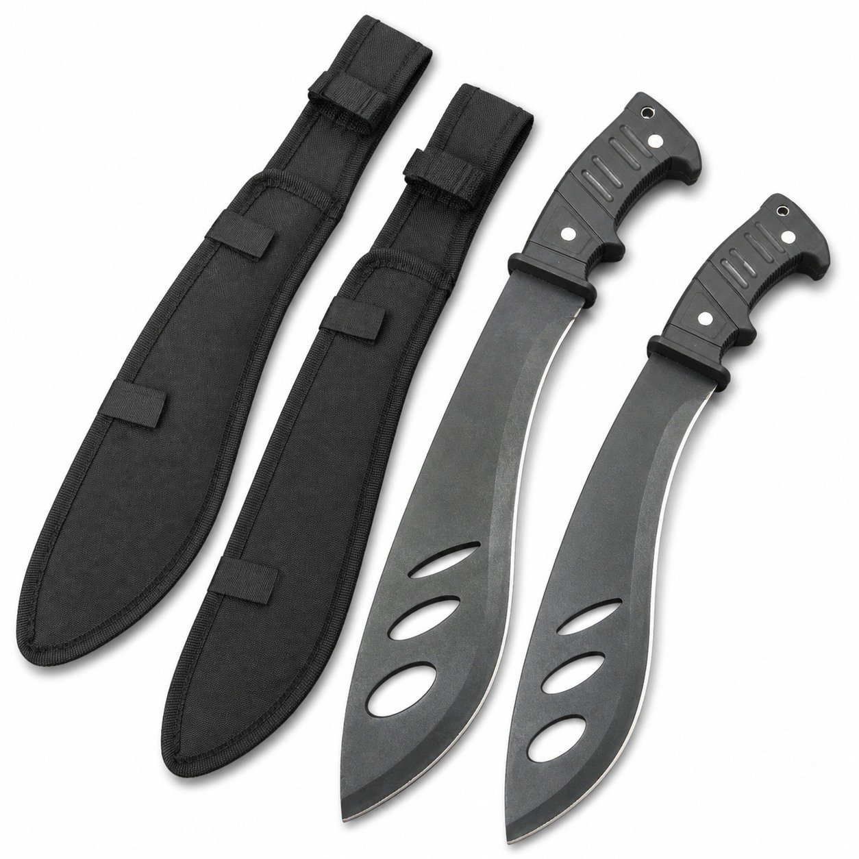 Three-Eye Kukri Knife with Rubber Handle