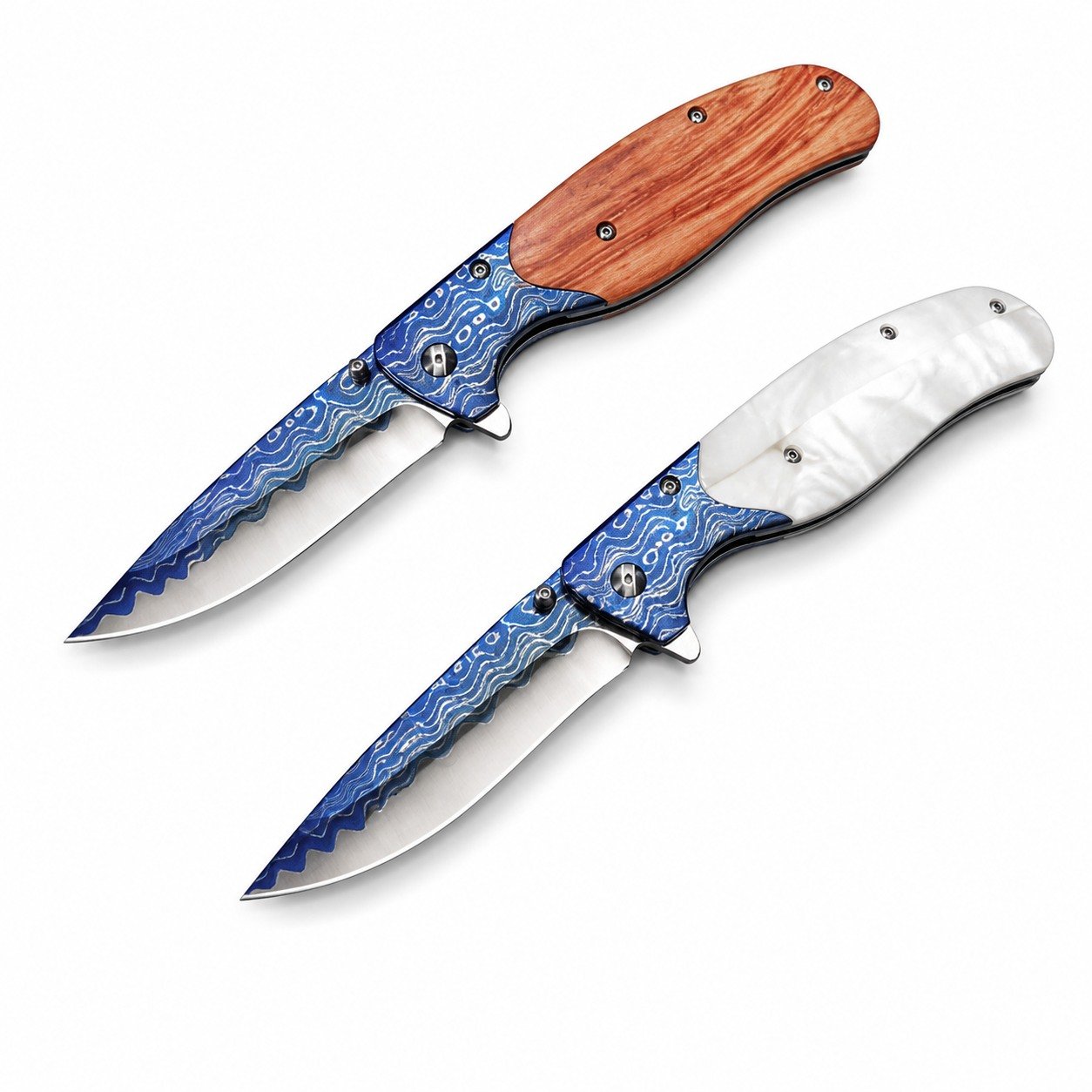 Small Folds Of Sea Wave Patterns Folding Knife
